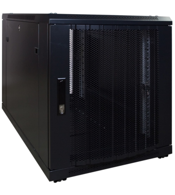 12U mini serverrack med perforerad dörr 600x1200x720mm (BxDxH)