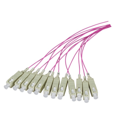 OM4 fiberoptisk pigtail lila SC - 12 stycken