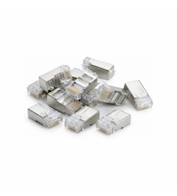 DANICOM FTP CAT5e RJ45 Push-through Connector - Passera för flexibel och styv kärna - 10 stycken