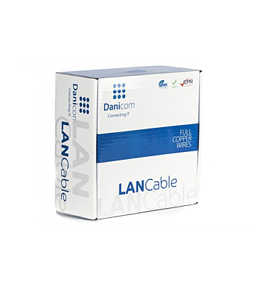 DANICOM CAT6A U/UTP 100m kabel på rulle flexibel - PVC (Fca)