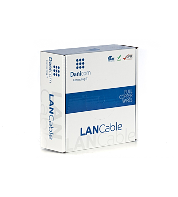 DANICOM CAT6A U/UTP 50m kabel på rulle flexibel - PVC (Fca)