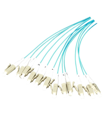 OM3 fiberoptisk pigtail turkos SC - 12 stycken