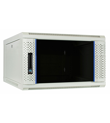 4U vitt väggskåp med glasdörr 600x600x280mm (BxDxH)