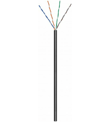 CAT6 U/UTP 305m utomhuskabel på en rulle flexibel svart CCA