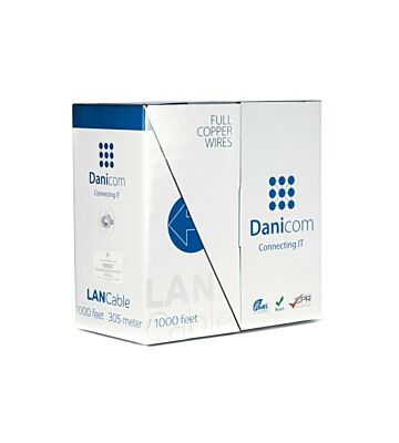 DANICOM CAT6 FTP 305m kabel på rulle flexibel - PVC (Fca)