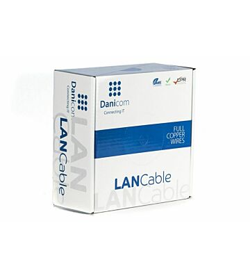 DANICOM CAT6 UTP 100m Utomhuskabel på rulle, styv - PE (Fca)