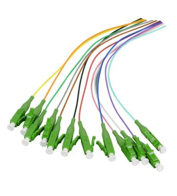 OS2 fiberoptisk pigtail färgad set LC-APC - 12 stycken