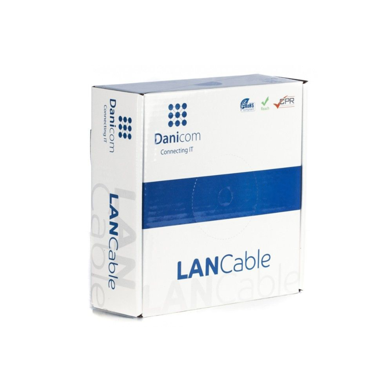 CAT6 S/FTP 50m kabel på rulle flexibel grå CCA