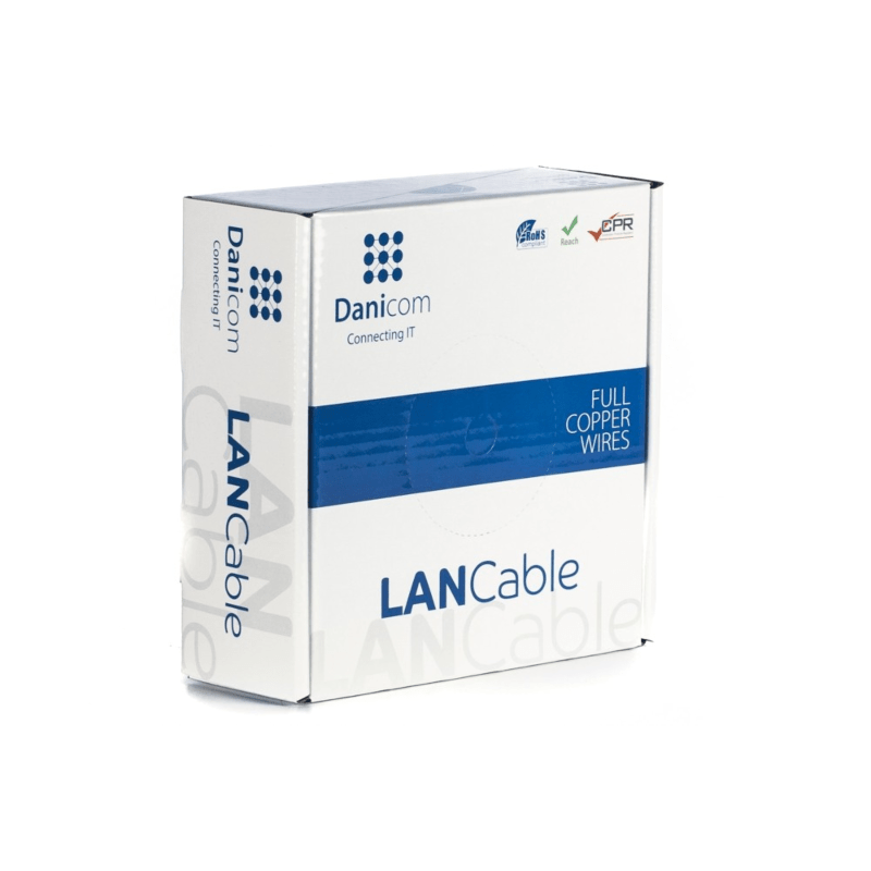 DANICOM CAT6A S/FTP 50m kabel på rulle flexibel - PVC (Fca)