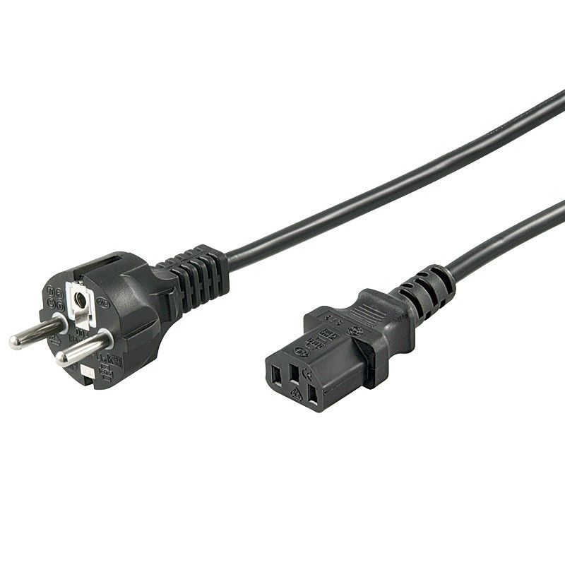 Strömkabel schuko till C13 5m svart