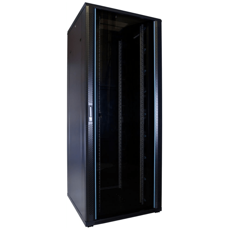 47U serverskåp med glasdörr 800x800x2200mm (BxDxH)