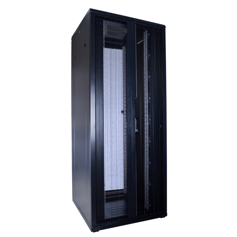 42U serverskåp med dubbla perforerade fram- och bakdörrar 800x800x2000mm (BxDxH)