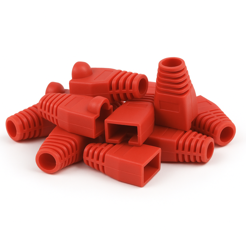 DANICOM RJ45 Kabelgenomföring Röd - 10 st