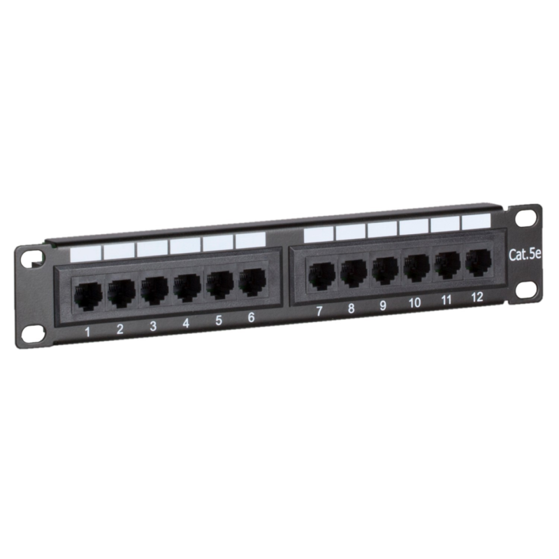 10 tum CAT5e UTP patchpanel - 12 portar