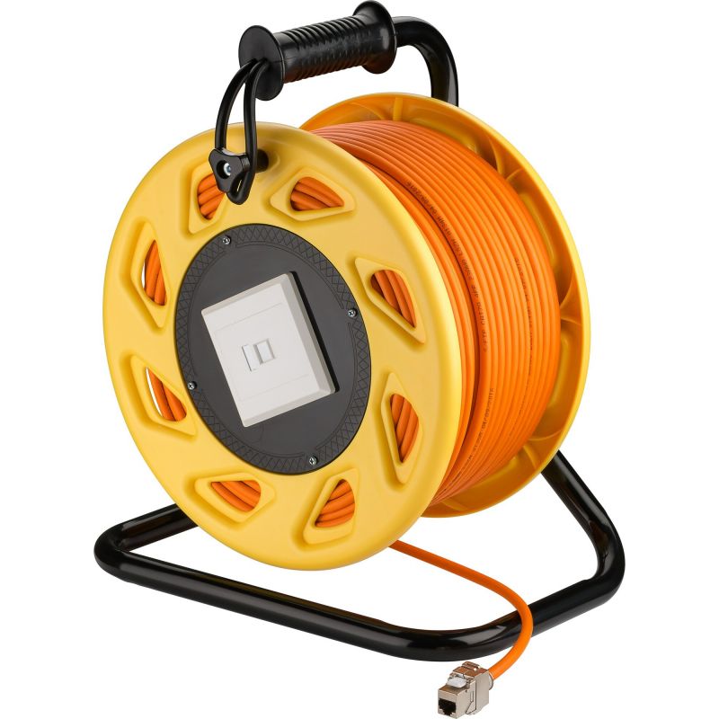 CAT7 S/FTP-kabelupprullare med CAT6a Keystone-kontakt - RJ45 - 90 meter