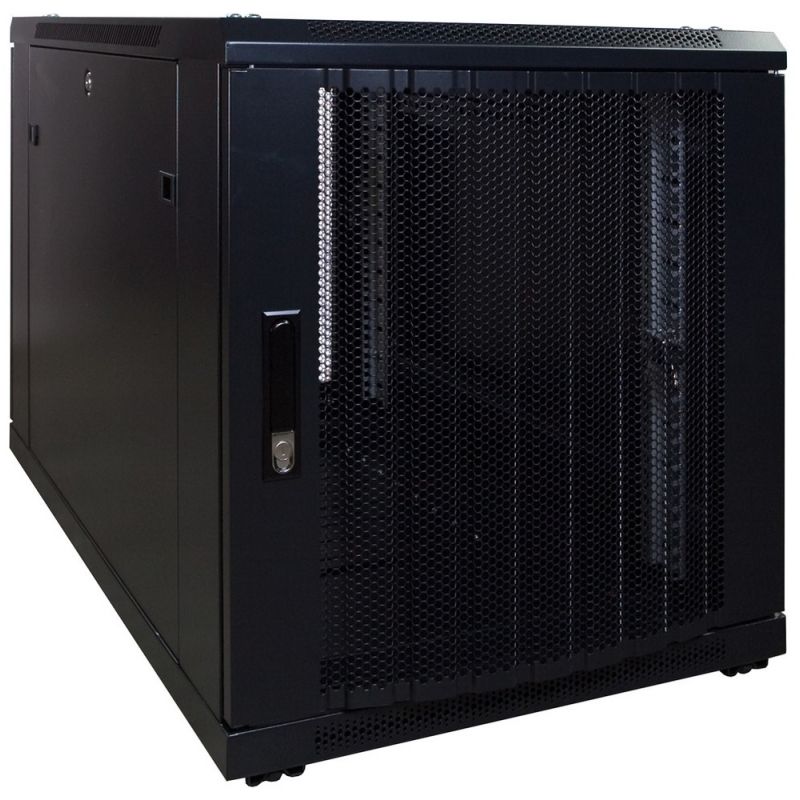 12U miniserverskåp med perforerad dörr 600x1000x720mm (BxDxH)