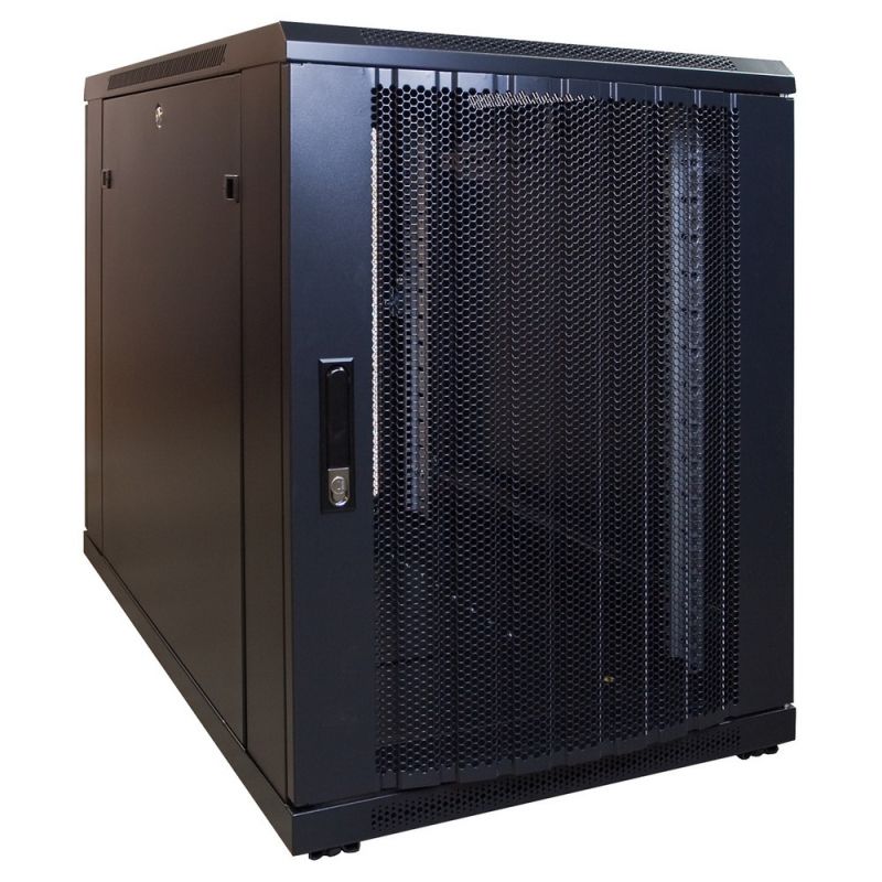 15U miniserverskåp med perforerad dörr 600x1000x860mm (BxDxH)