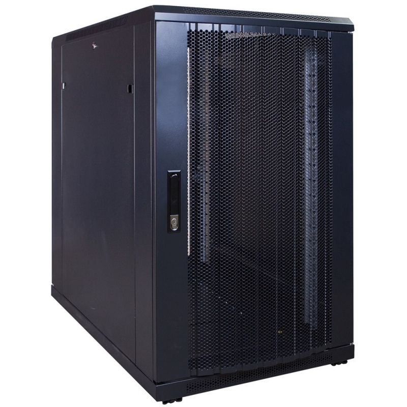 18U serverskåp med perforerad dörr 600x1000x1000mm (BxDxH)