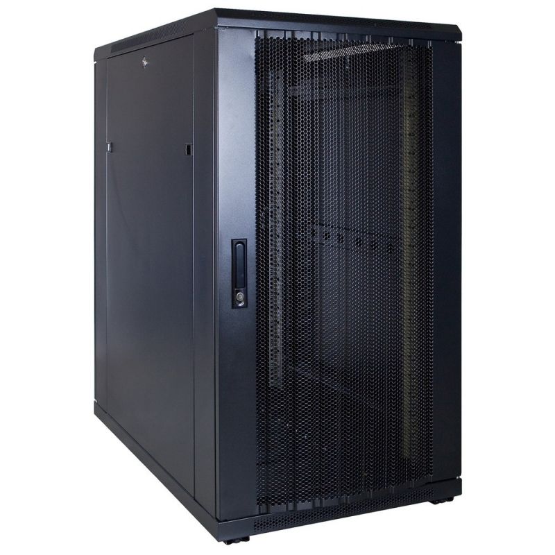 22U serverskåp med perforerad dörr 600x1000x1200mm (BxDxH)