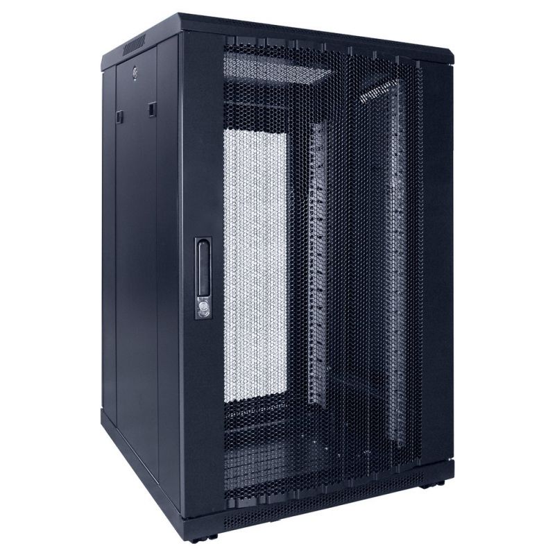 18U serverskåp med perforerad dörr 600x600x1000mm (BxDxH)