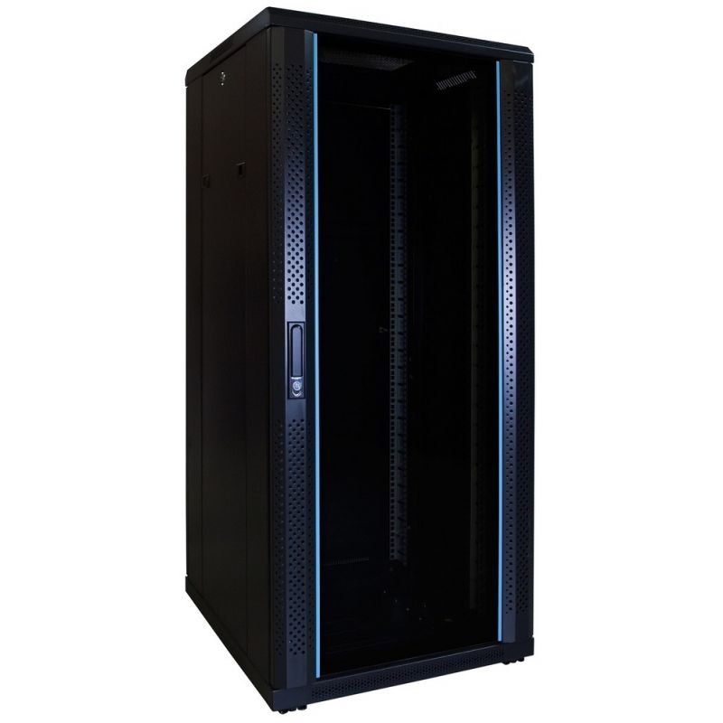 27U serverskåp med glasdörr 600x600x1400mm (BxDxH)