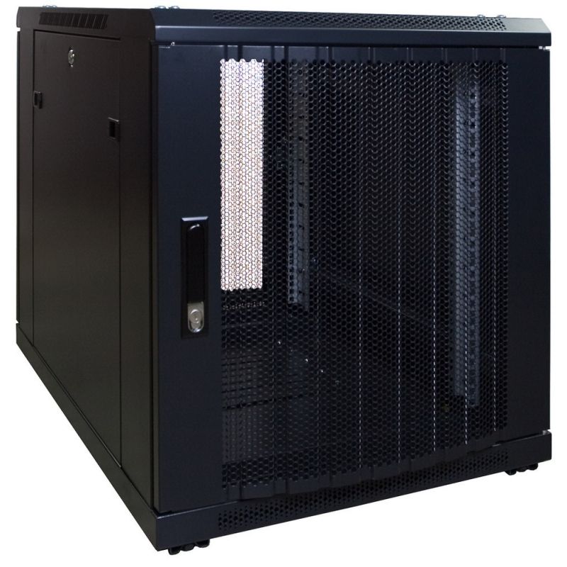 12U miniserverskåp med perforerad dörr 600x600x720mm (BxDxH)