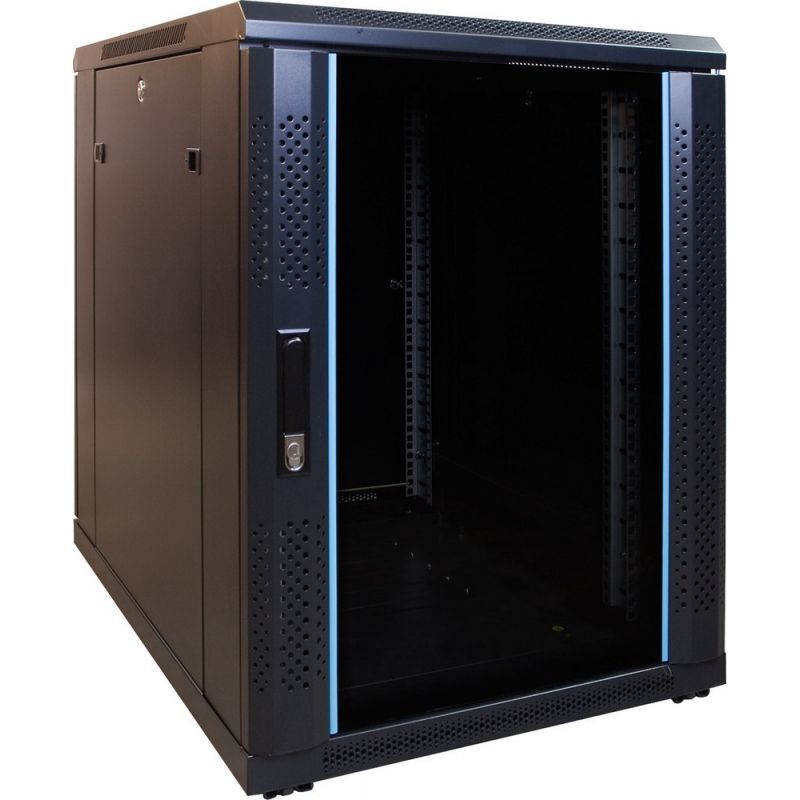 15U miniserverskåp med glasdörr 600x600x860mm (BxDxH)