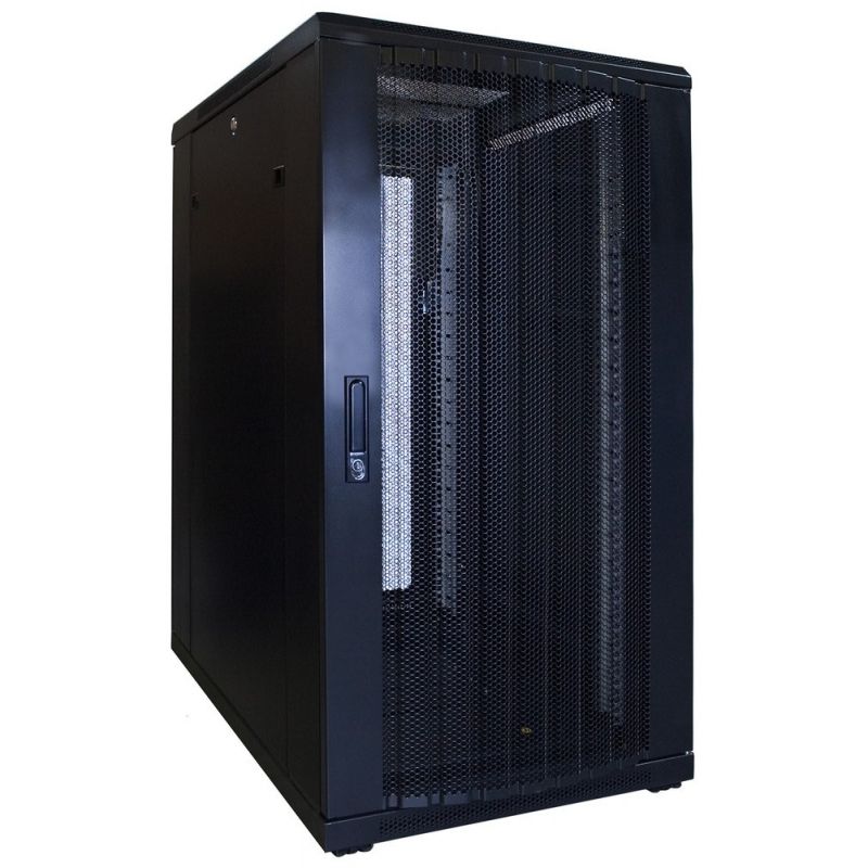 22U serverskåp med perforerad dörr 600x800x1200mm (BxDxH)