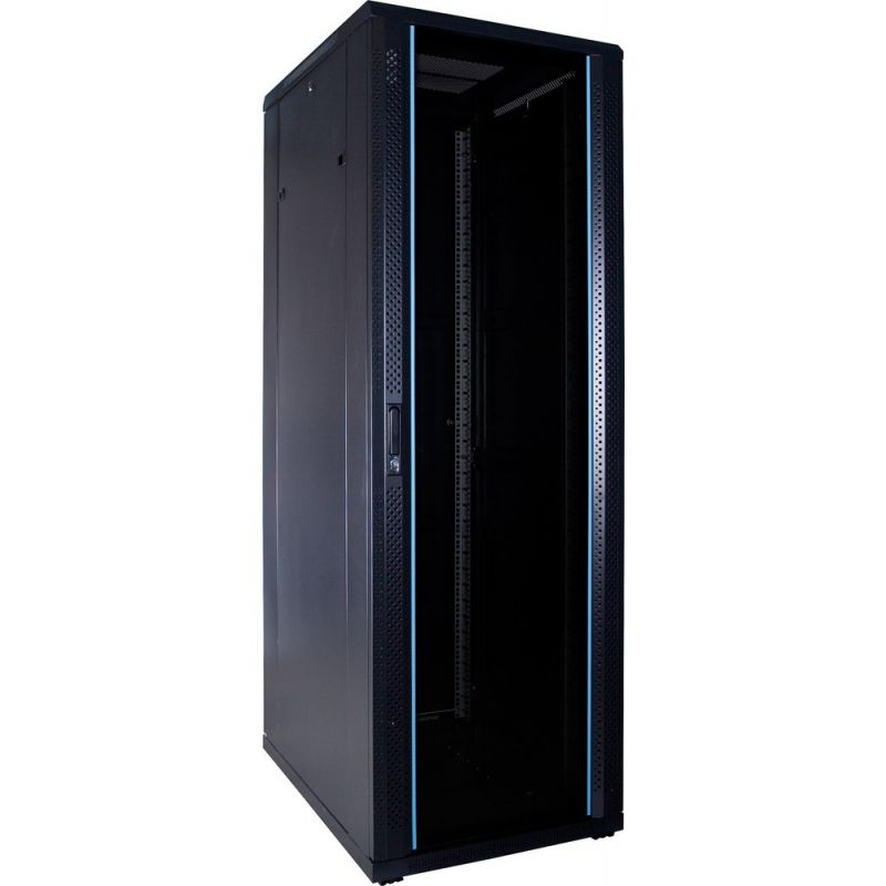 37U serverskåp med glasdörr 600x800x1800mm (BxDxH)