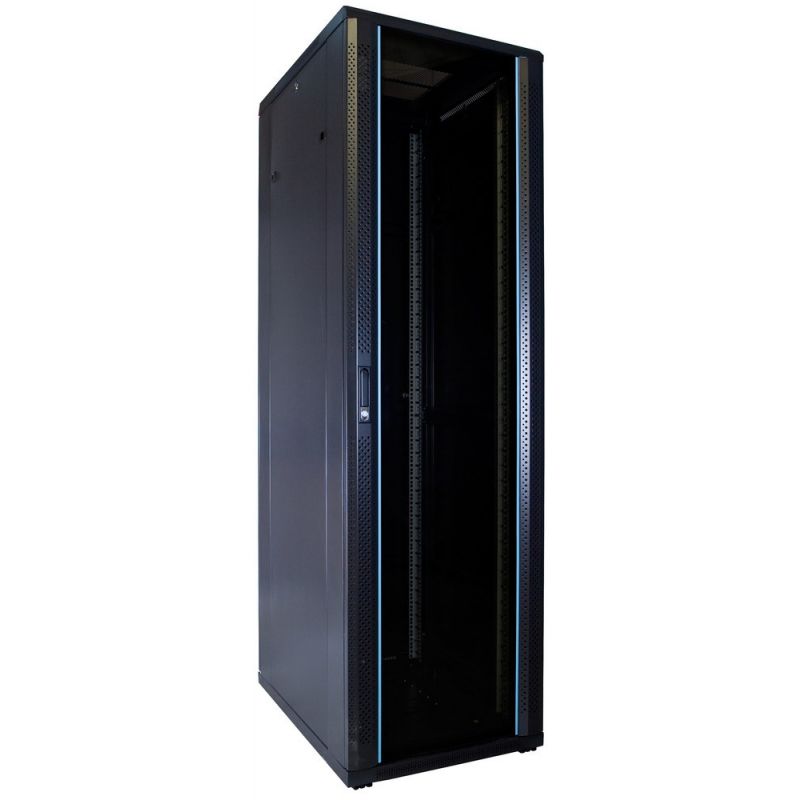 42U serverskåp med glasdörr 600x800x2000mm (BxDxH)