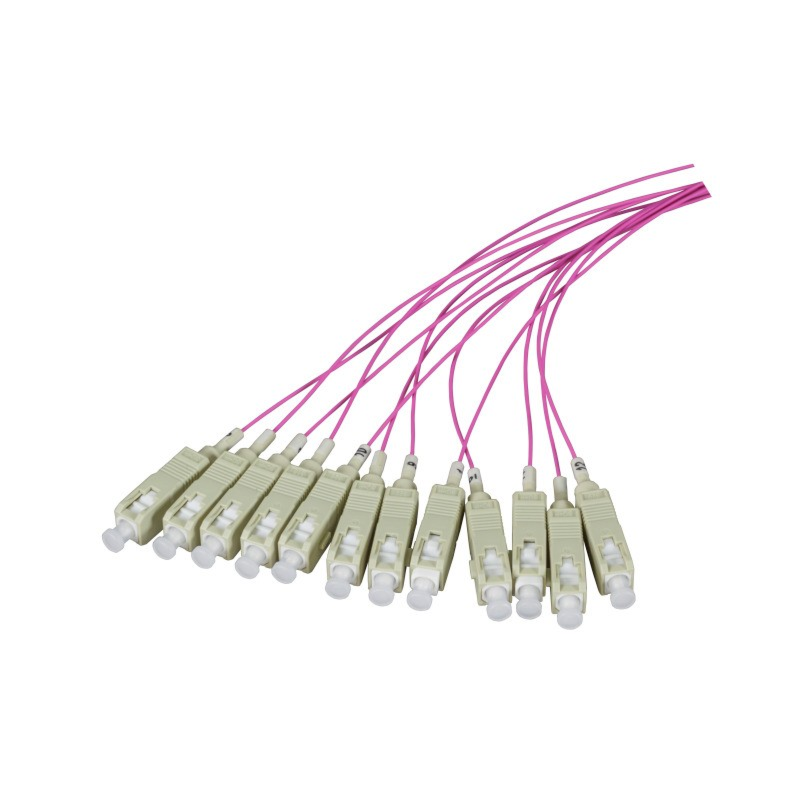 OM4 fiberoptisk pigtail lila SC - 12 stycken