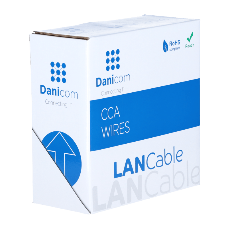 CAT5e U/UTP 100m kabel på rulle flexibel svart CCA