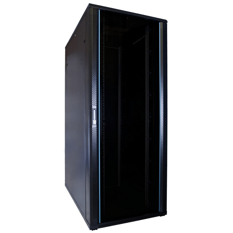 42U serverskåp med glasdörr 800x1200x2000mm (BxDxH)