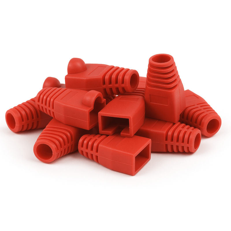 DANICOM RJ45 Kabelgenomföring Röd - 10 st