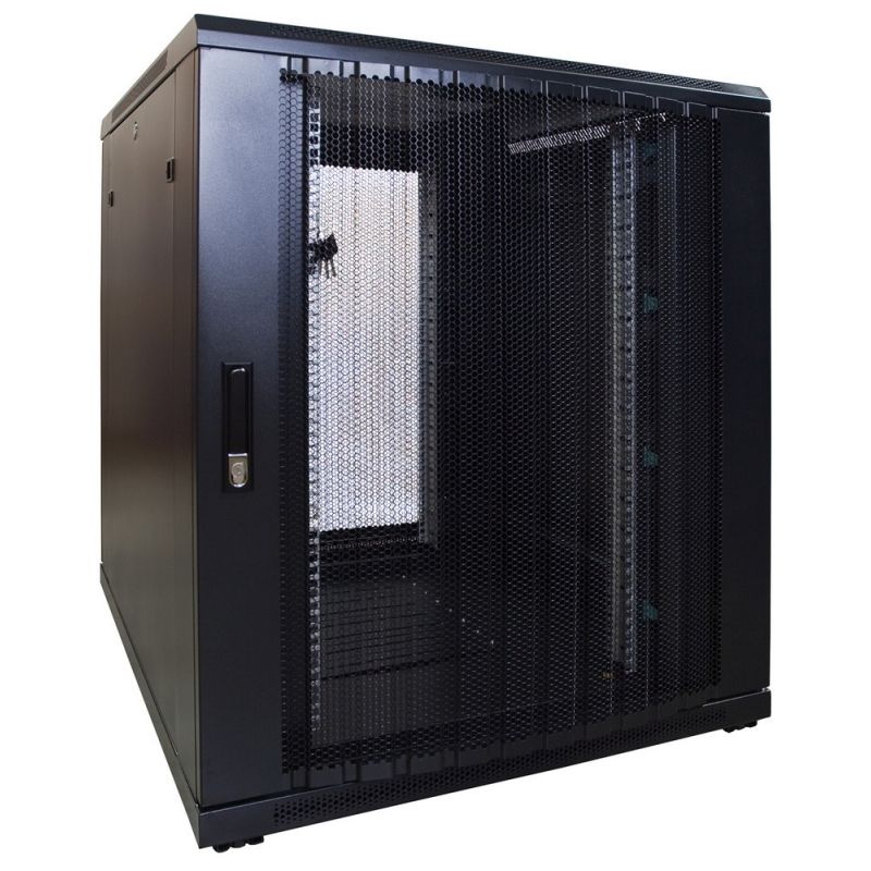 18U serverskåp med perforerad dörr 800x1000x1000mm (BxDxH)