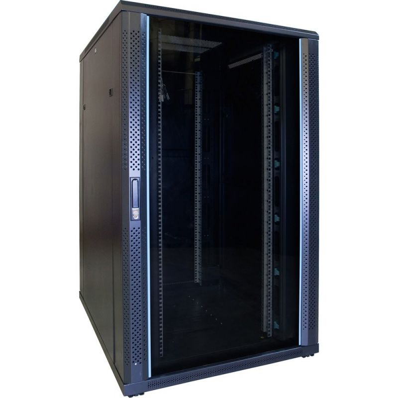 27U serverskåp med glasdörr 800x1000x1400mm (BxDxH)