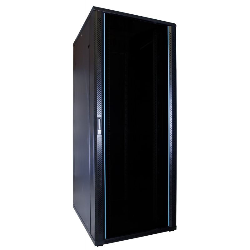 47U serverskåp med glasdörr mått: 600x800x2200mm (BxDxH)