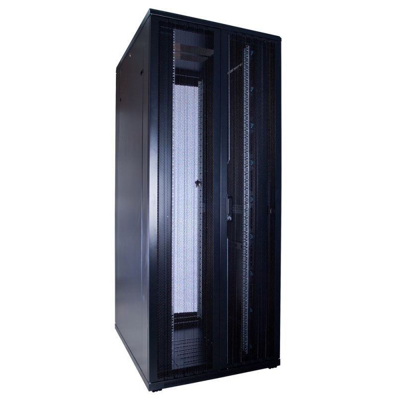 42U serverskåp med dubbla perforerade fram- och bakdörrar 800x1000x2000mm (BxDxH)