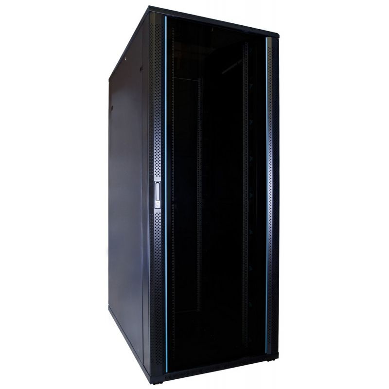 47U serverskåp med glasdörr 800x1200x2200mm (BxDxH)