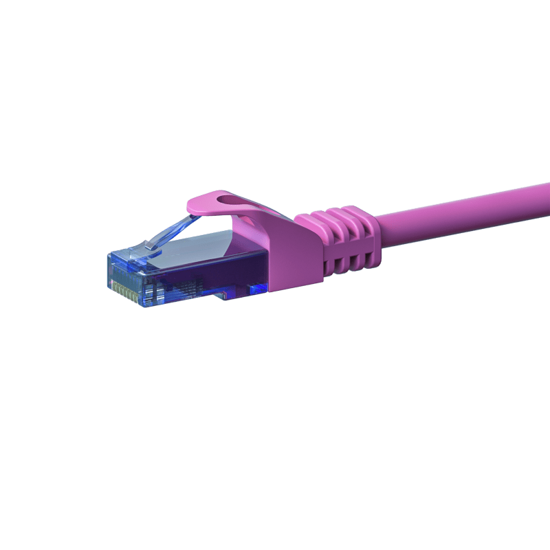 UTP CAT6a patchkabel 2m rosa - 100% koppar