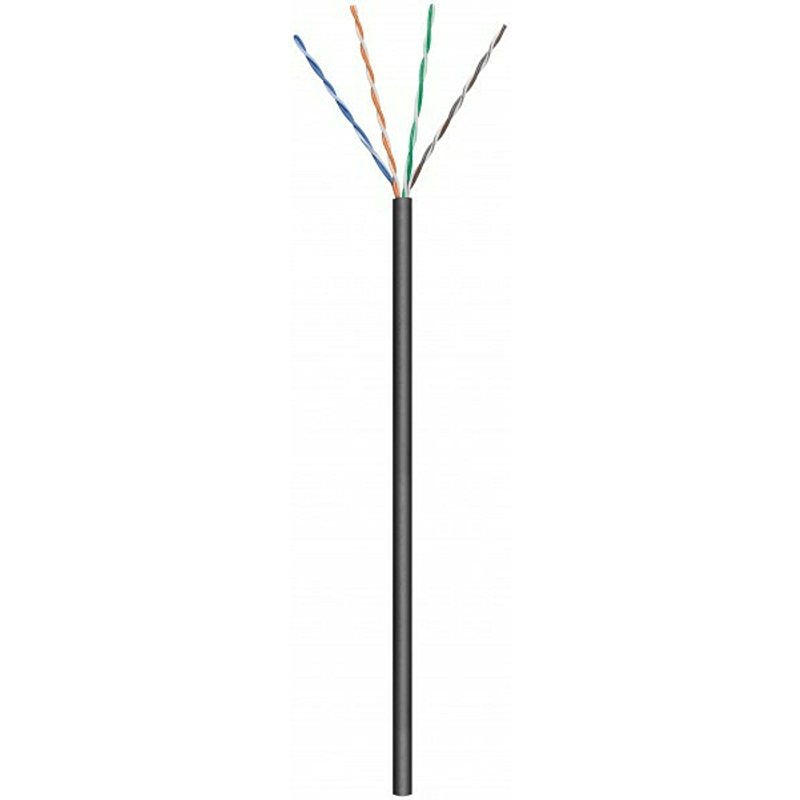 CAT5e U/UTP 100m kabel på rulle flexibel svart CCA