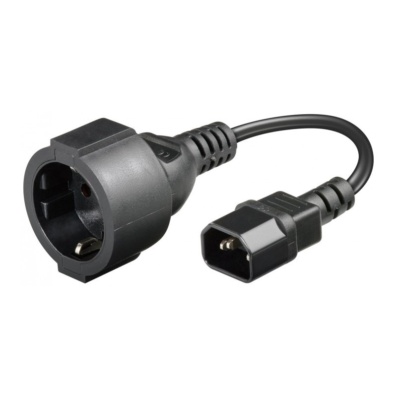 Strömkabel AC-kontakt till C14 0,15m - adapter
