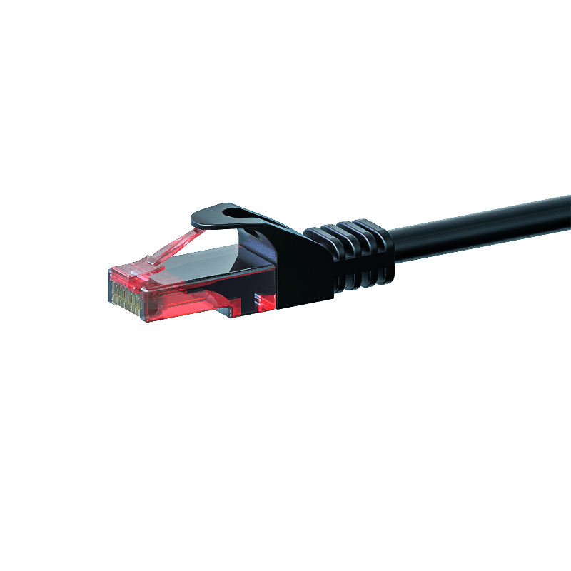 UTP CAT6 patchkabel 0,50m svart - 100% koppar