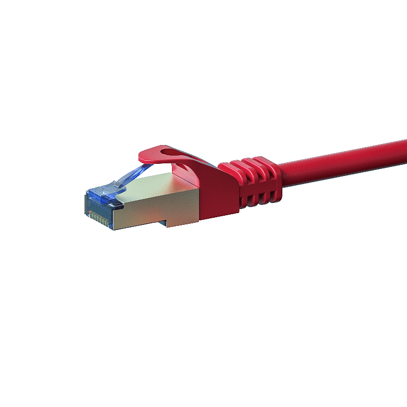 CAT6a S/FTP (PIMF) patchkabel 0,25 m röd