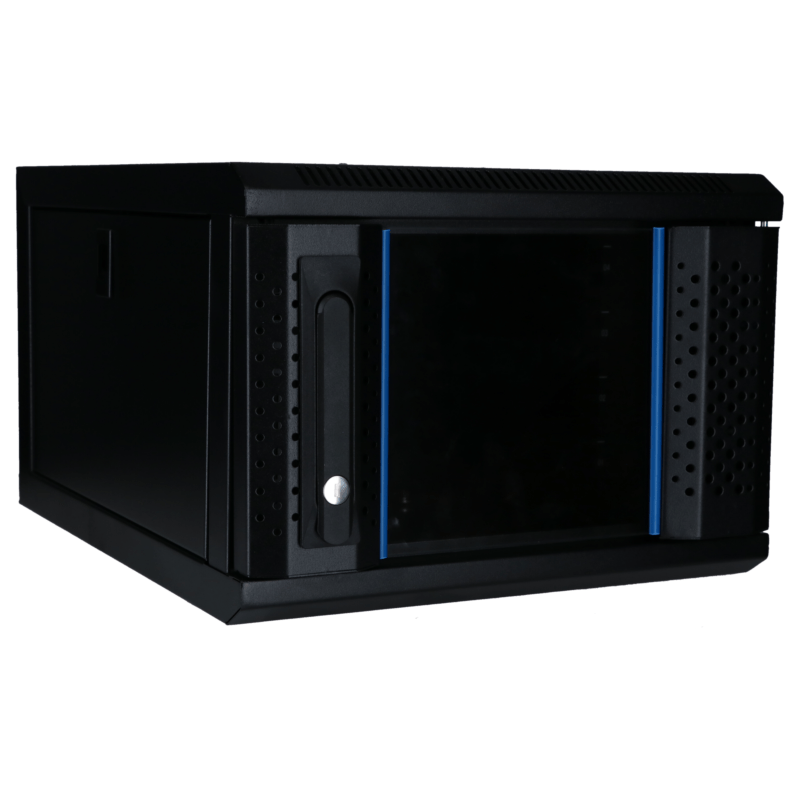 10 tum 4U serverskåp med glasdörr 370x450x264mm (BxDxH)