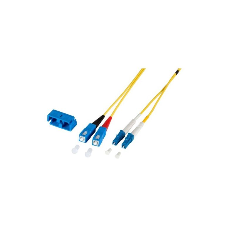 OS2 duplex fiberoptisk kabel LC-SC 1m