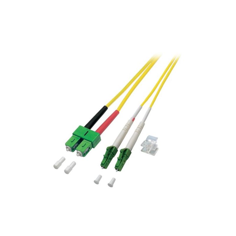 OS2 duplex fiberoptisk kabel LC/APC-SC/APC 5m