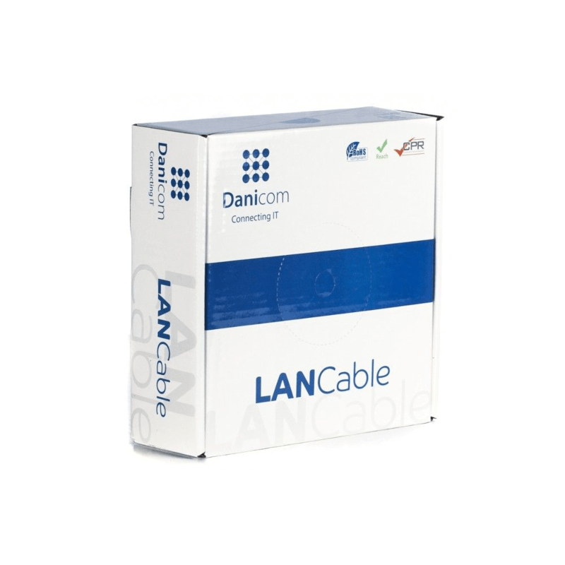 CAT5e U/UTP 100m kabel på rulle flexibel grå CCA