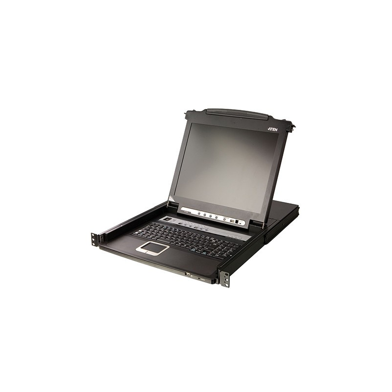 1U 17 tums KVM-konsol med 8-portars KVM-switch x PS/2