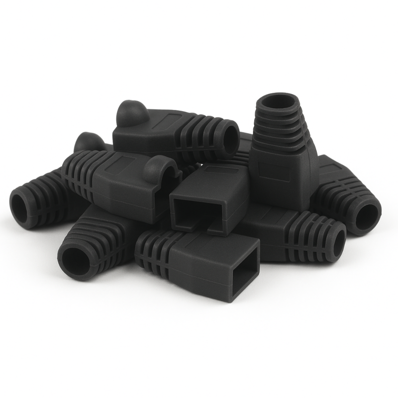 DANICOM RJ45 Kabelgenomföring Svart - 10 st